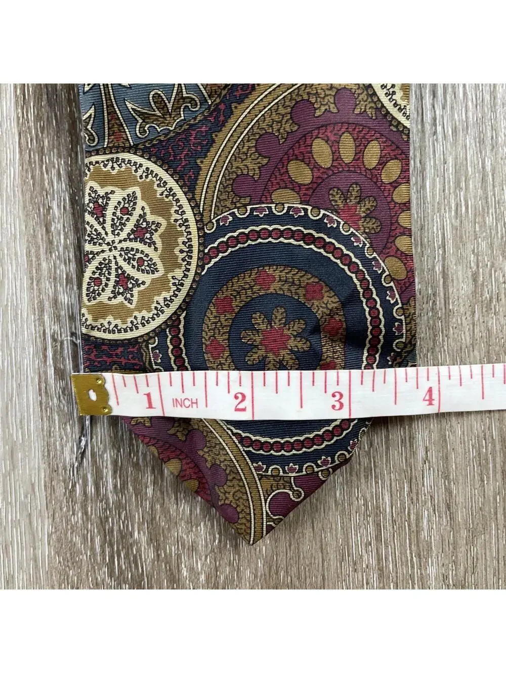 Lot Of 4 VTG Abstract Ties Sailboats Golden Grapes Geometric Hand Made USA